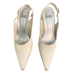 SALE! STUART WEITZMAN Satin, White, Size 9, Heels, 3-inch. Lovely!